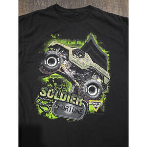 Monster Jam Soldier Fortune Truck T Shirt Men's Large Camo Dog Tag 2022